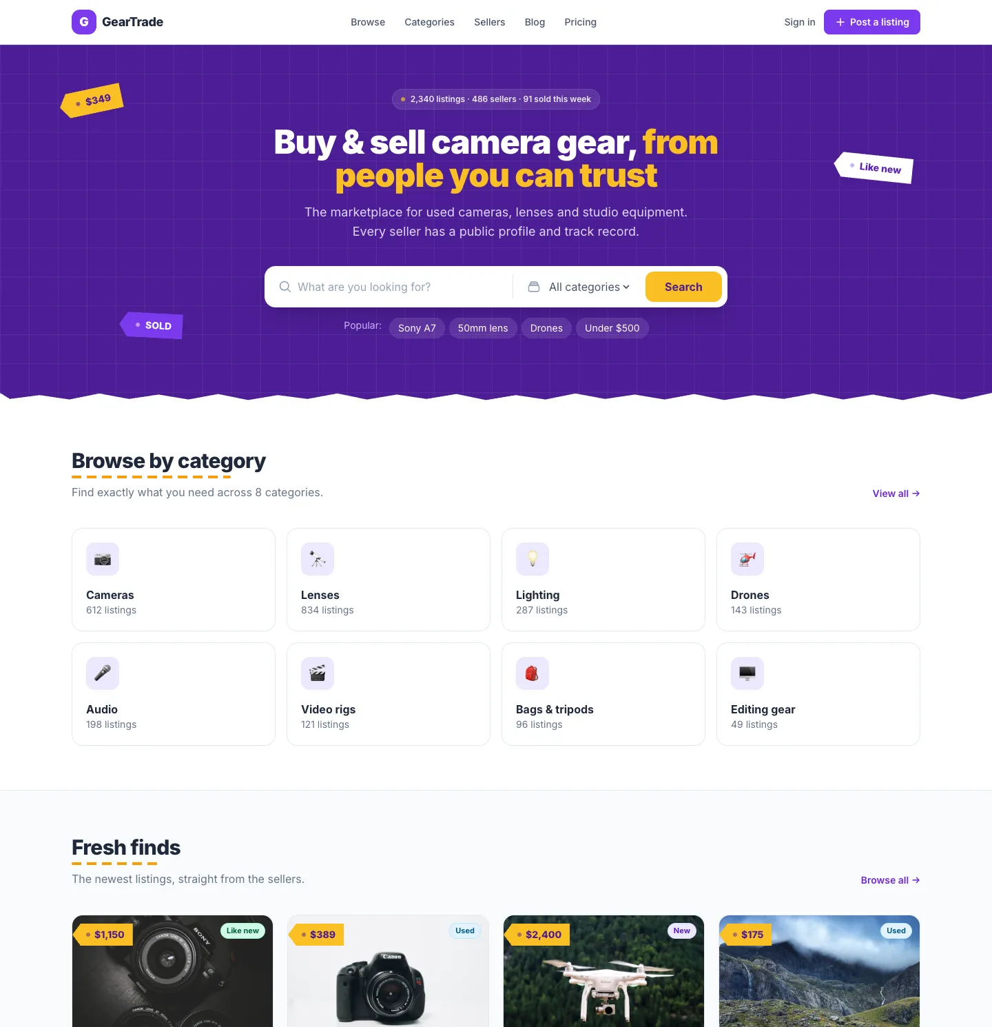 Marketplace directory template preview