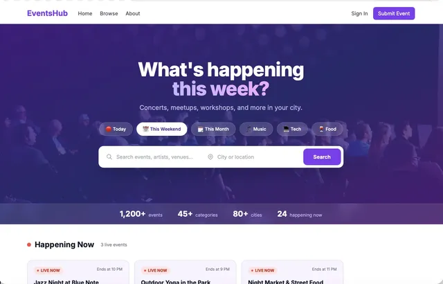Events directory template