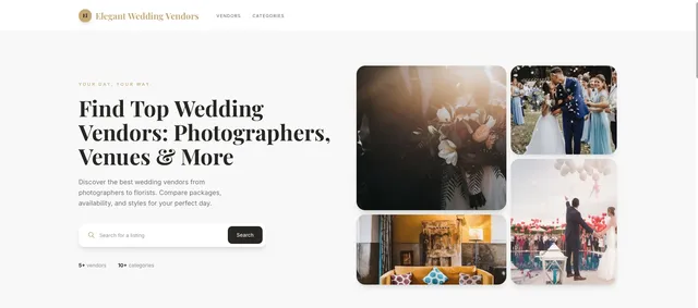 Weddings directory template